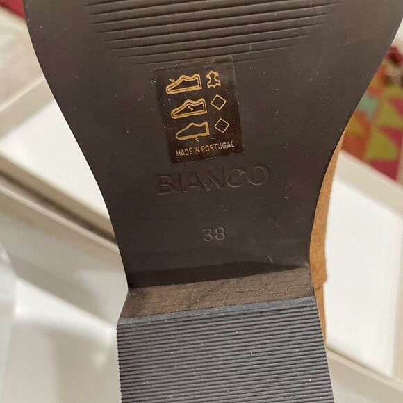 NIB Bianco Suede Western Booties Camel Brown Women 38 US 7.5 Cowboy Boots Winter - Picture 8 of 8